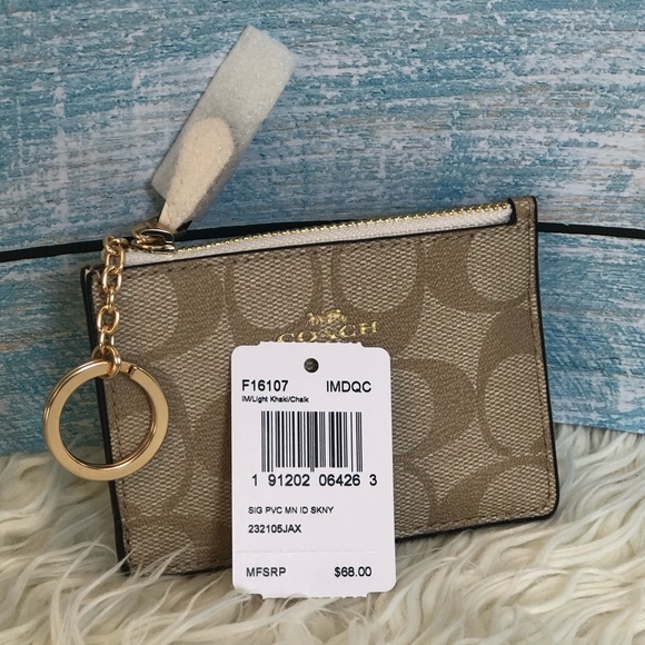 Coach Mini Skinny Id Case in signature canvas - Picture 2 of 6